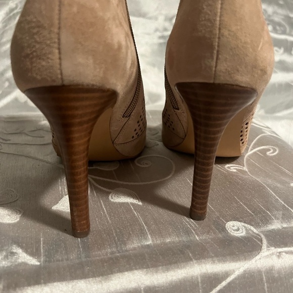 Peep -Toe Stiletto Suede Stiletto Boot by Audrey Brooke - Picture 4 of 8